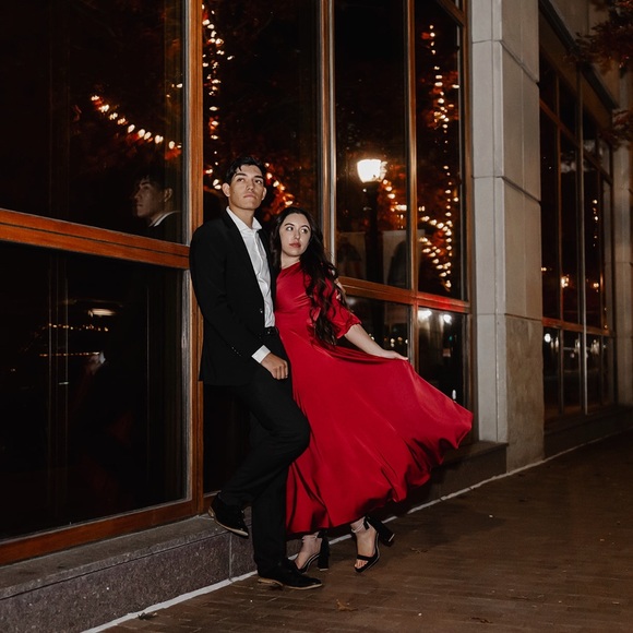 Dainty Jewells Elegant Red Evening Gown - Picture 3 of 11